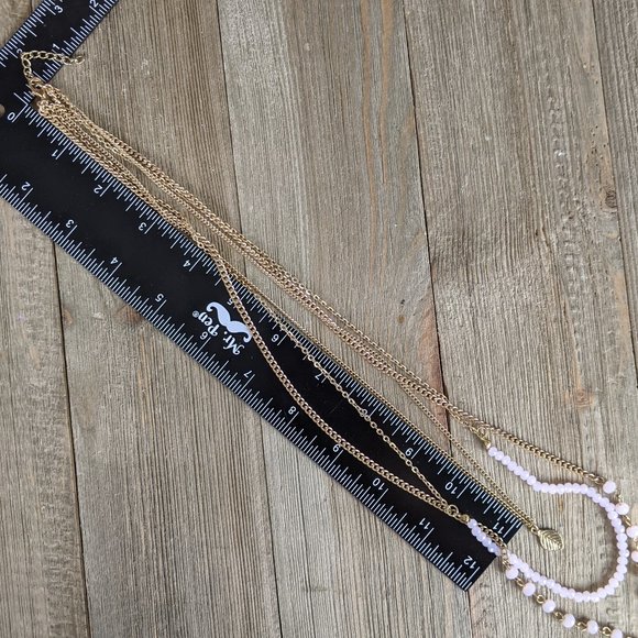 🌟 3/$15 🌟 Long Gold Tone Multi Strand Beaded Fashion Necklace w/ Tassel - Picture 6 of 8